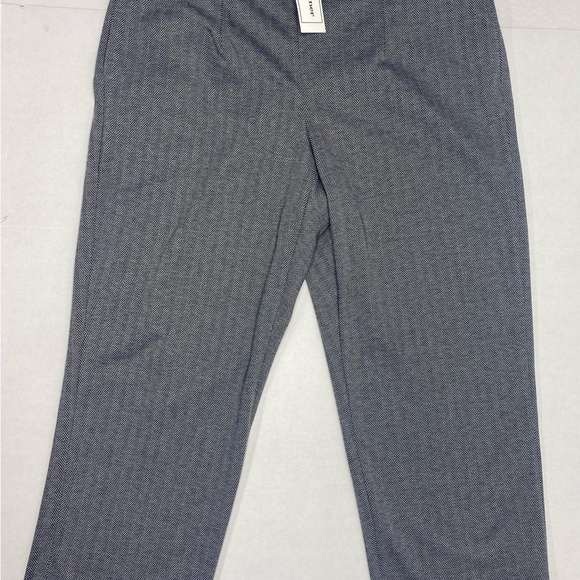 ALFRED DUNNER NWT ANKLE PANTS W 1X BLACK CHEVRON PULL ON FRONT POCKETS TRAVEL - Picture 1 of 9